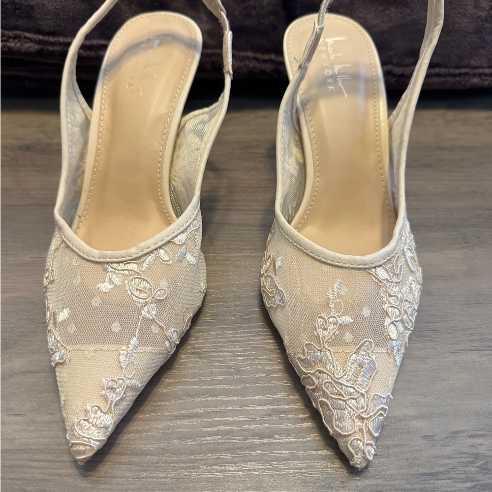 Elegant Embroidered Slingback Heels
